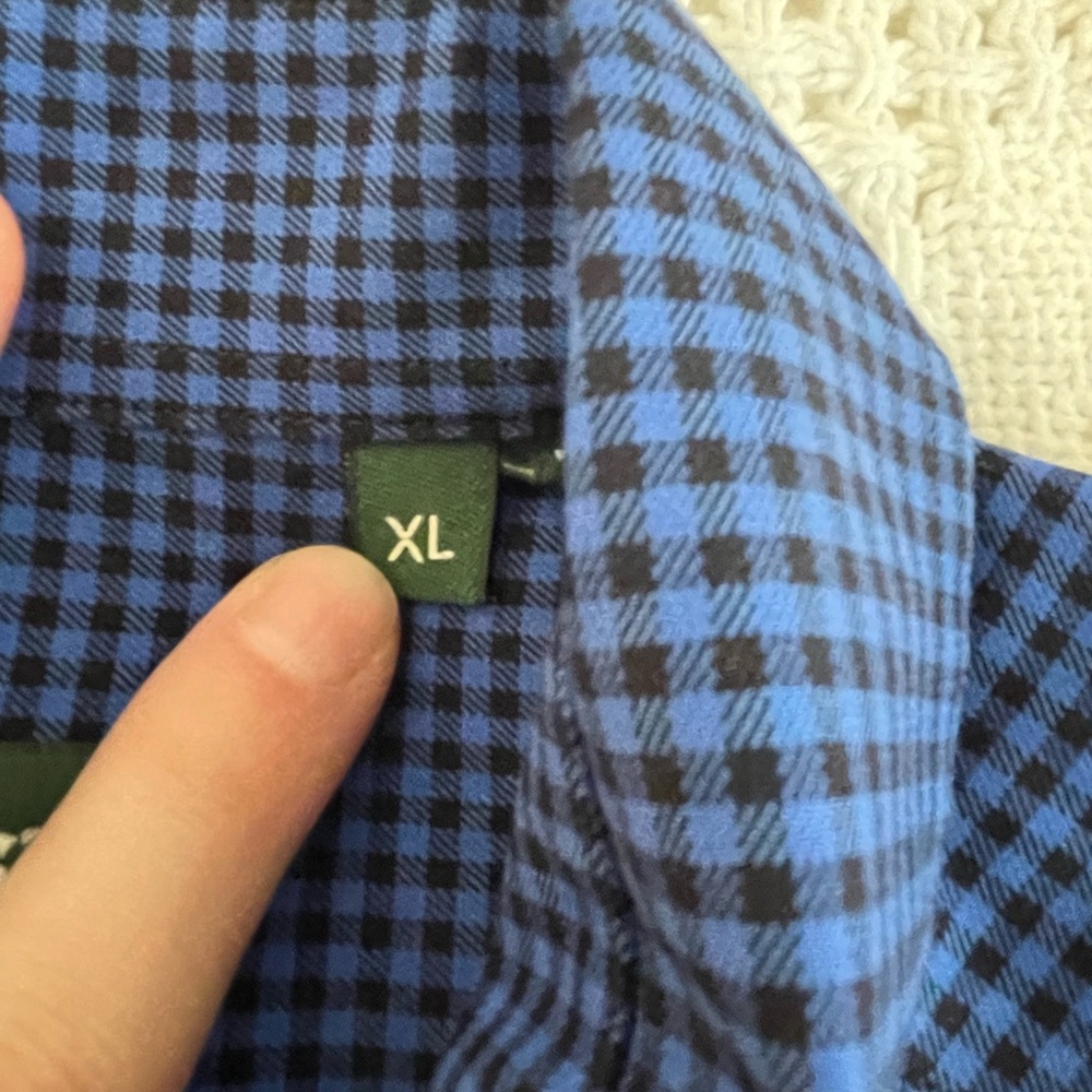 NWOT Orvis Men's Blue Checkered Shirt - Picture 4 of 7